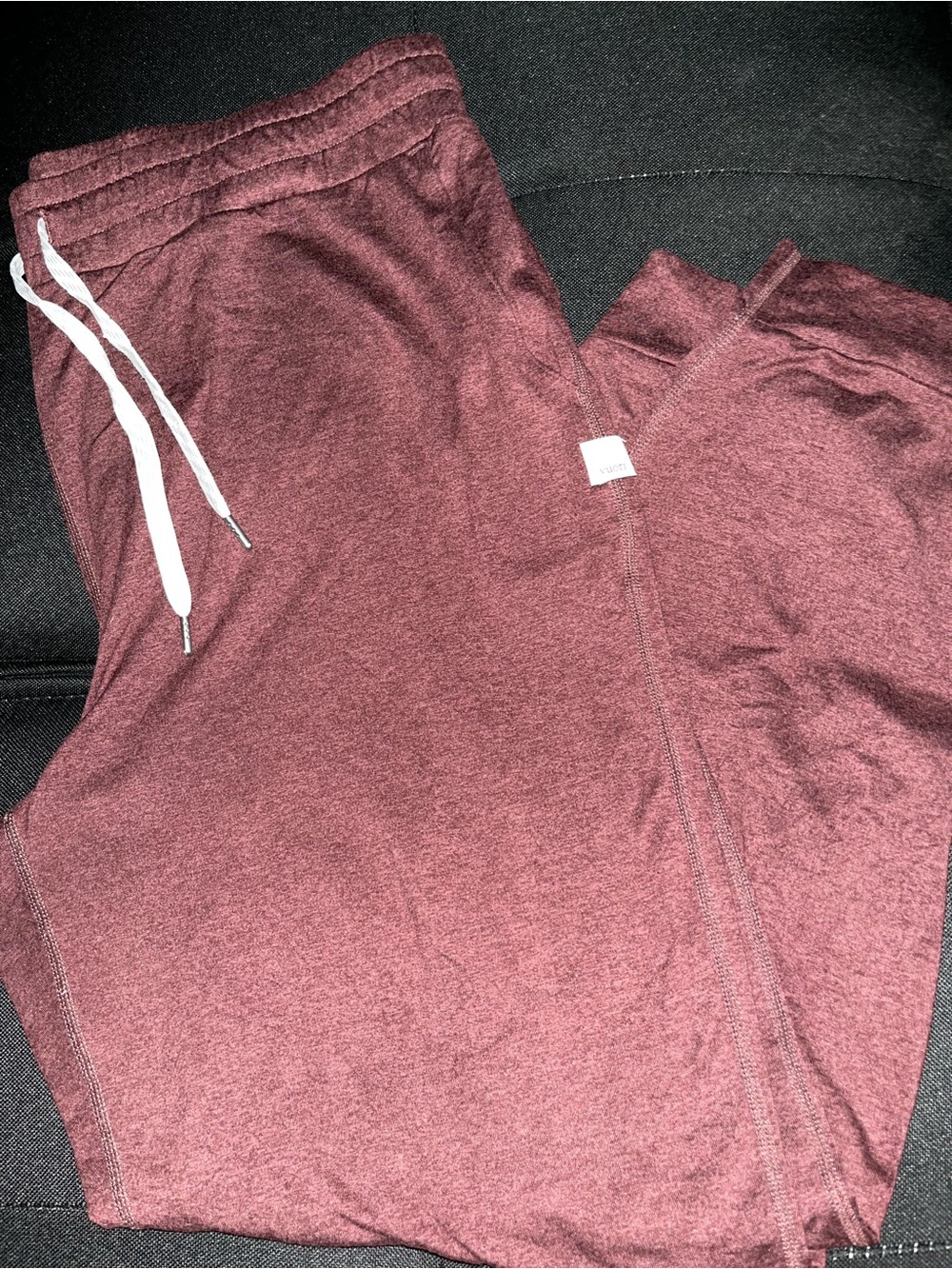 Vuori Maroon Track Pants with White Drawstring